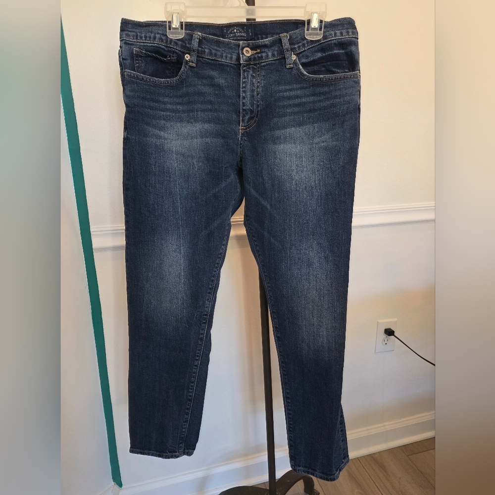 Lucky Brand Sienna Slim Boyfriend Blue Jeans Size 14/32 Petite